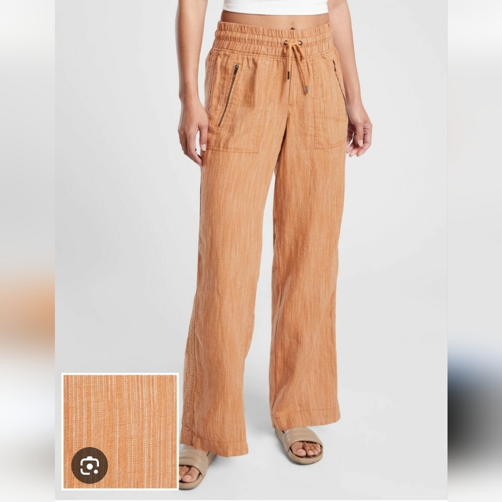 Athleta Cabo Wide Leg Linen Pants